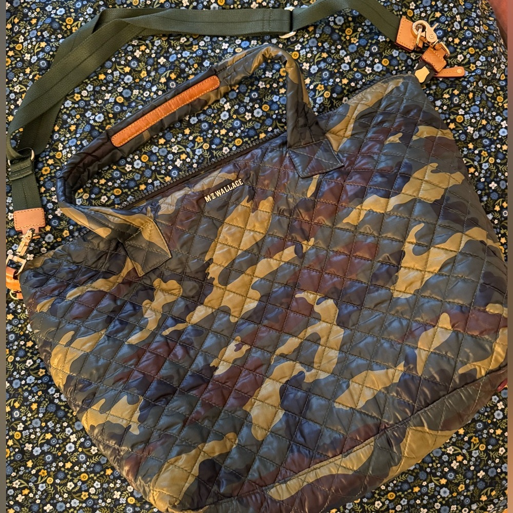 MZ Wallace Green Quilted Tote large Sutton